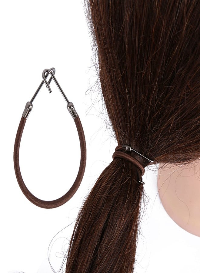NSBELL 36PCS Elastic Hook Hair Tie Styling Ponytail Holder Hooks Hair Cord (Black, Coffee and Apricot) - Image 5